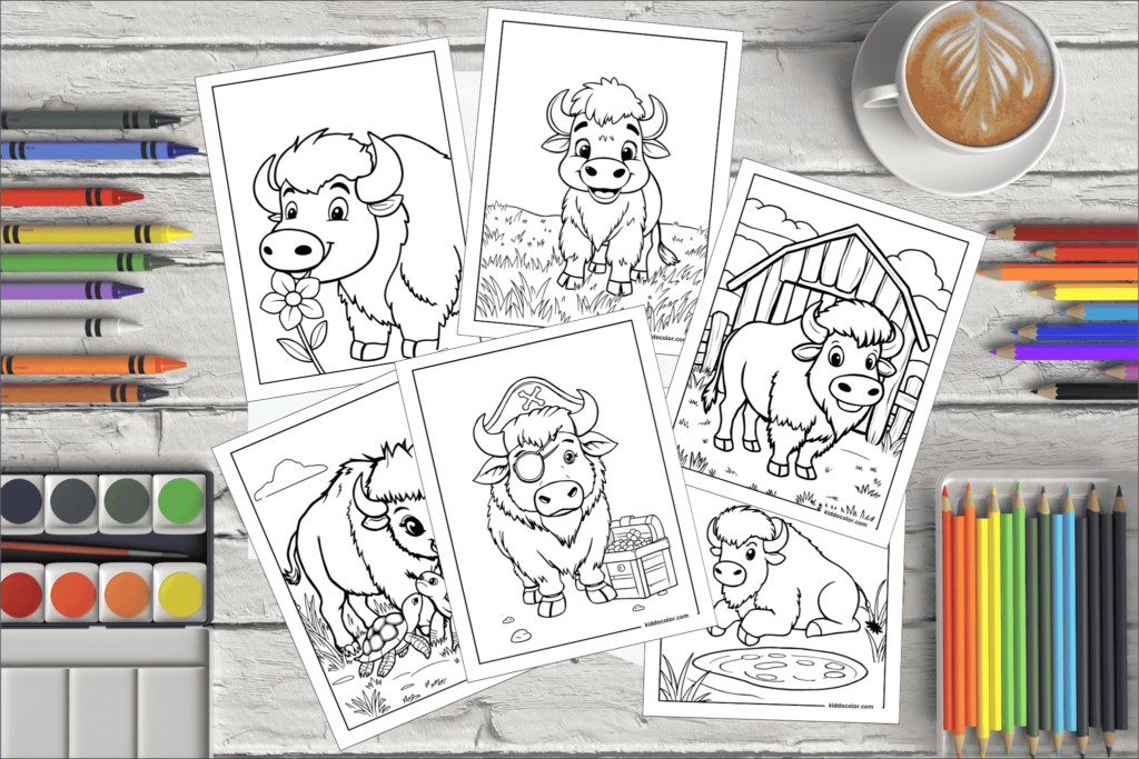 Bison coloring pages