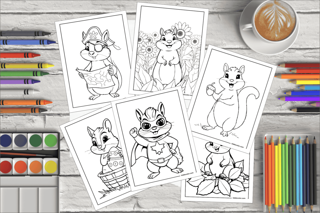 Chipmunk coloring pages