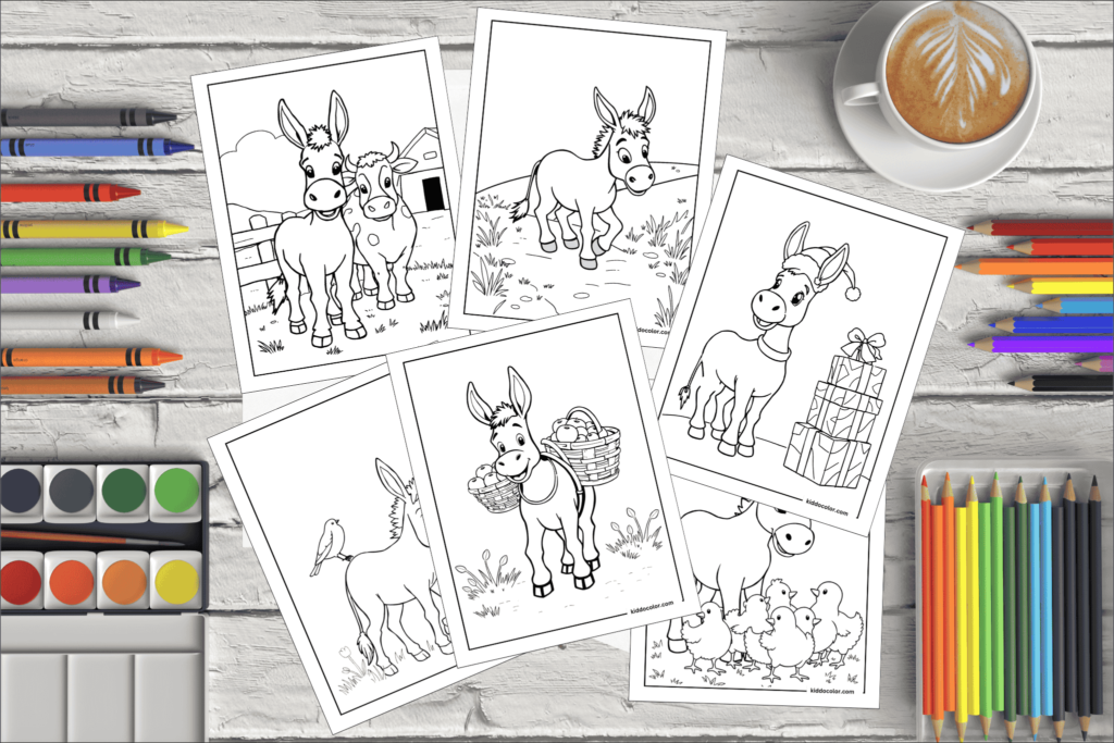 Donkey coloring pages 