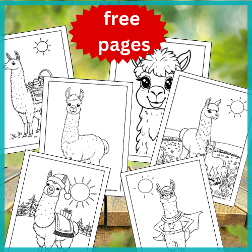 Llama coloring pages