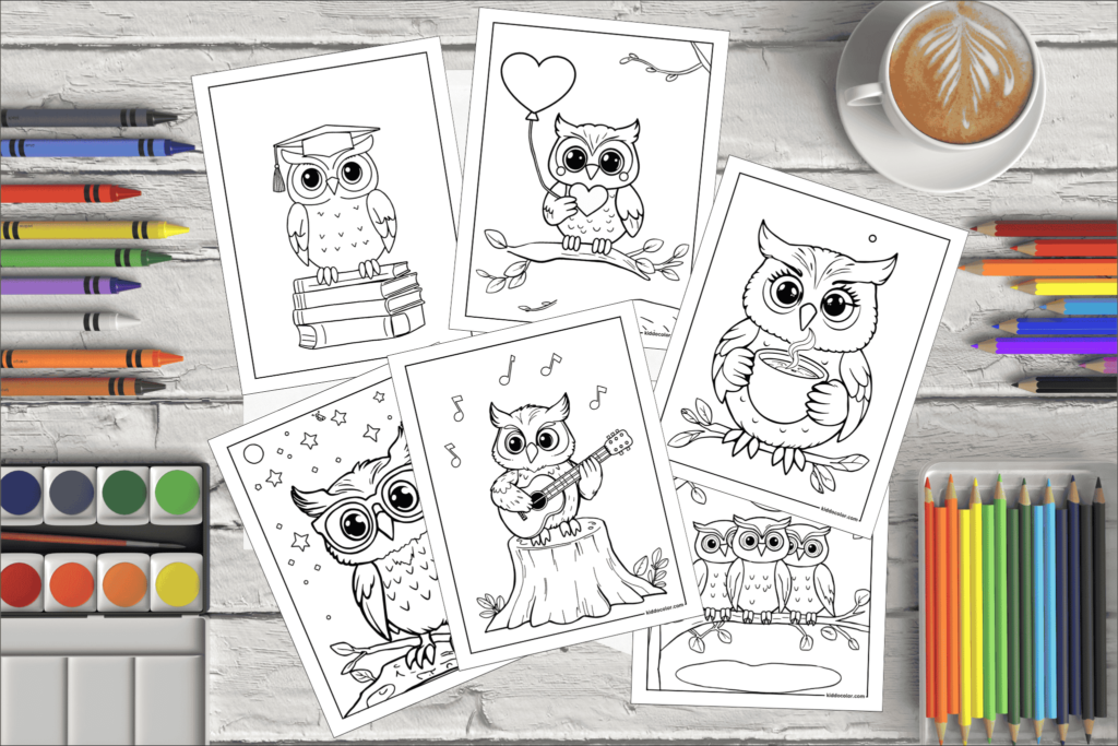 Owl coloring pages