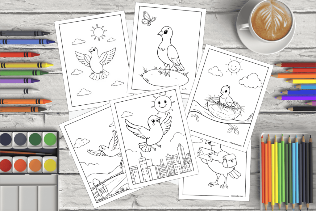 Pigeon coloring pages