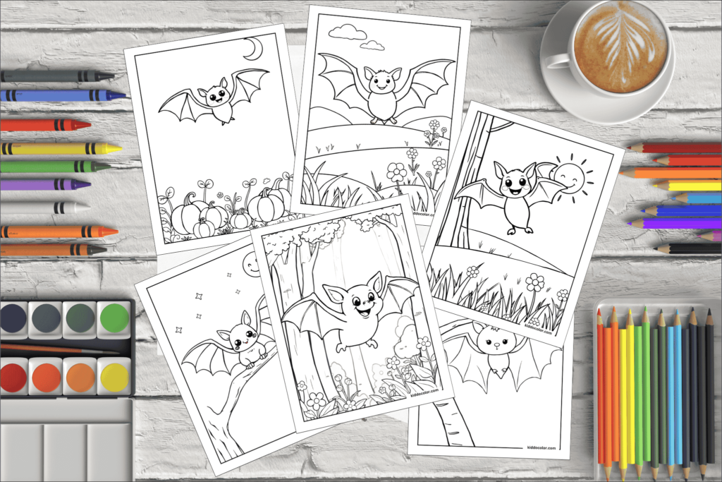 Bat coloring pages