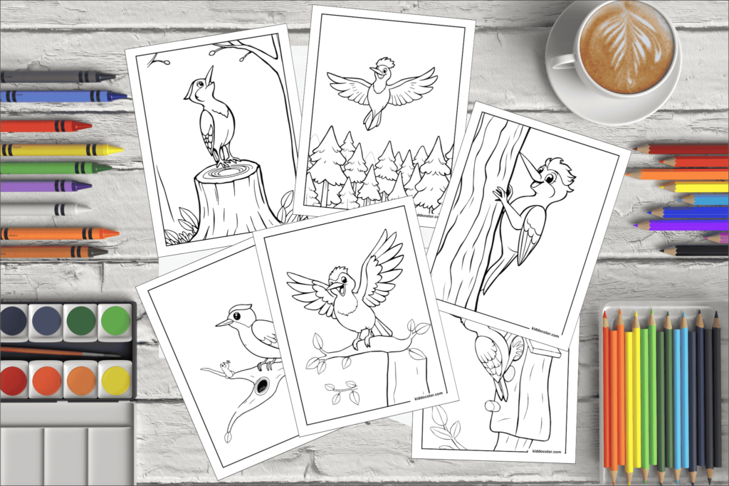 Woodpecker Coloring Pages